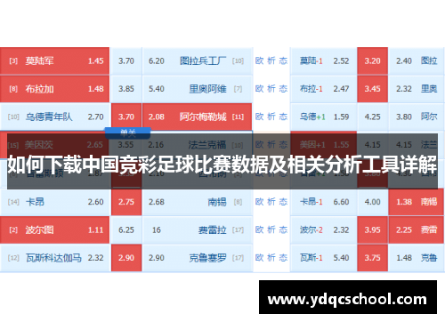 如何下载中国竞彩足球比赛数据及相关分析工具详解